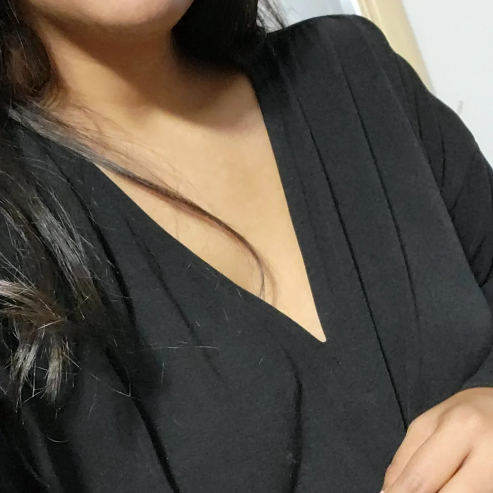 LOVERICHE BLACK RUCHED FRONT TOP S M L 4 6 8 10 12 - Picture 6 of 8